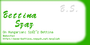 bettina szaz business card